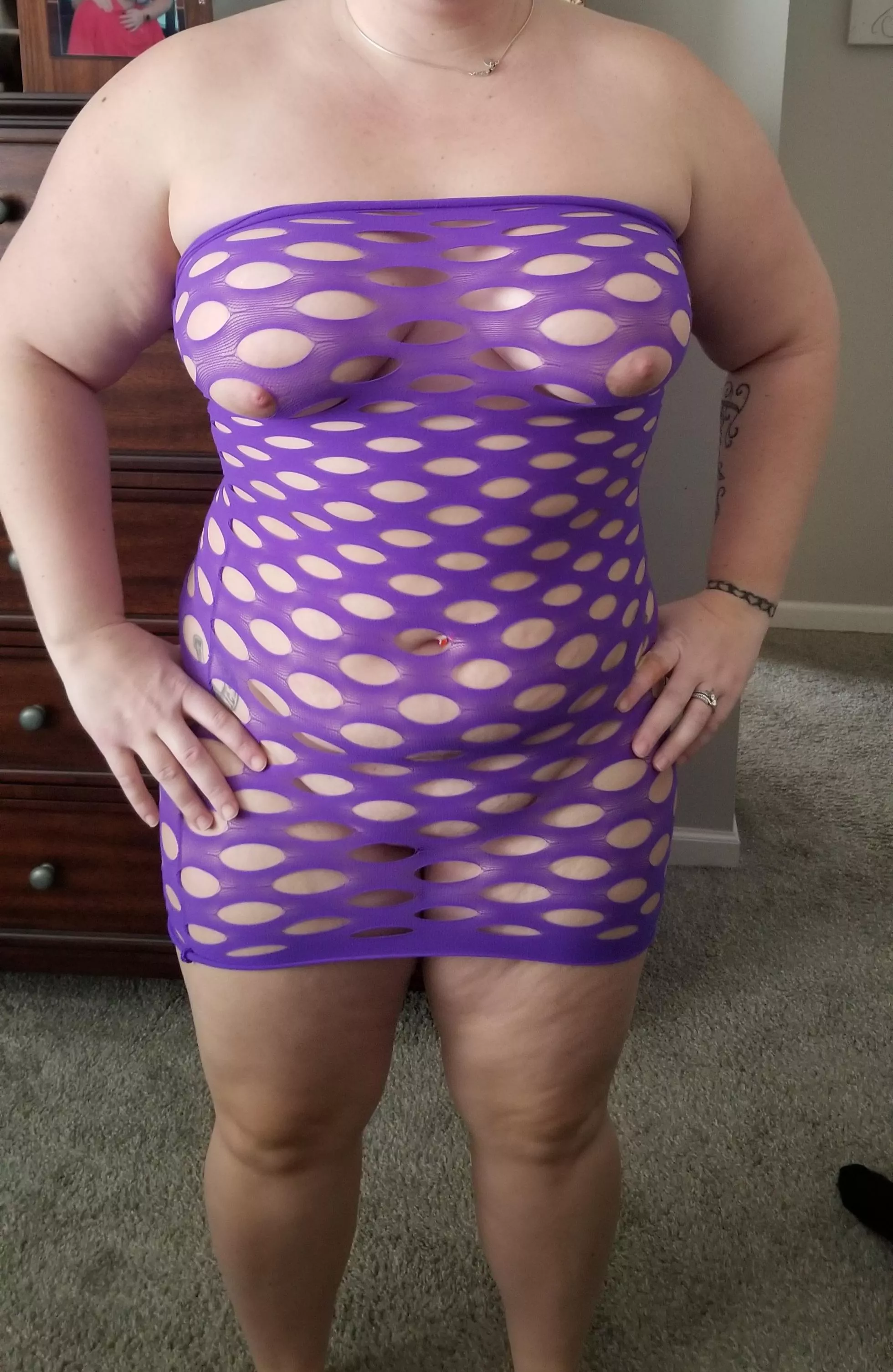 Love this fishnet body stocking on me!