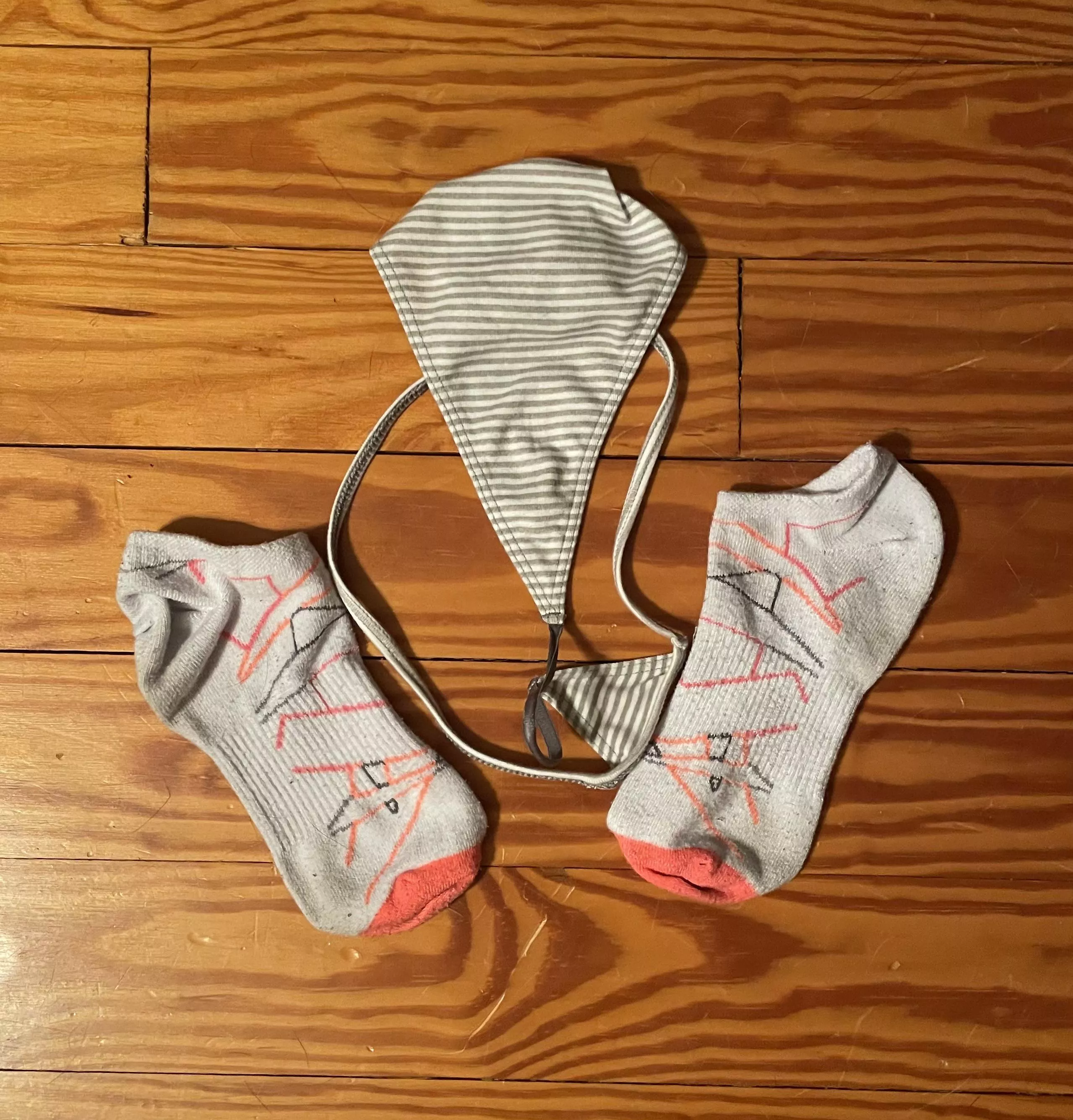 Love when I wake up to staged dirty panties and socks