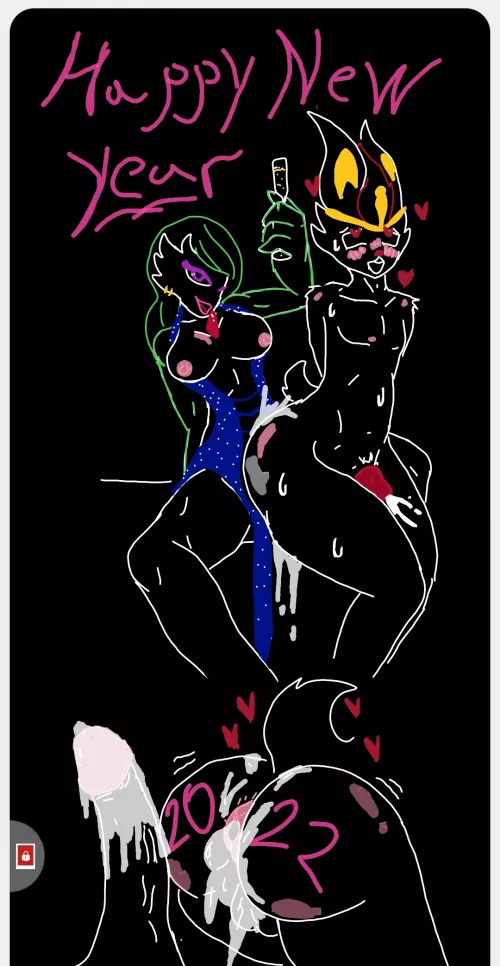 Luna & Cinder wish you all a happy new year. (I made this).