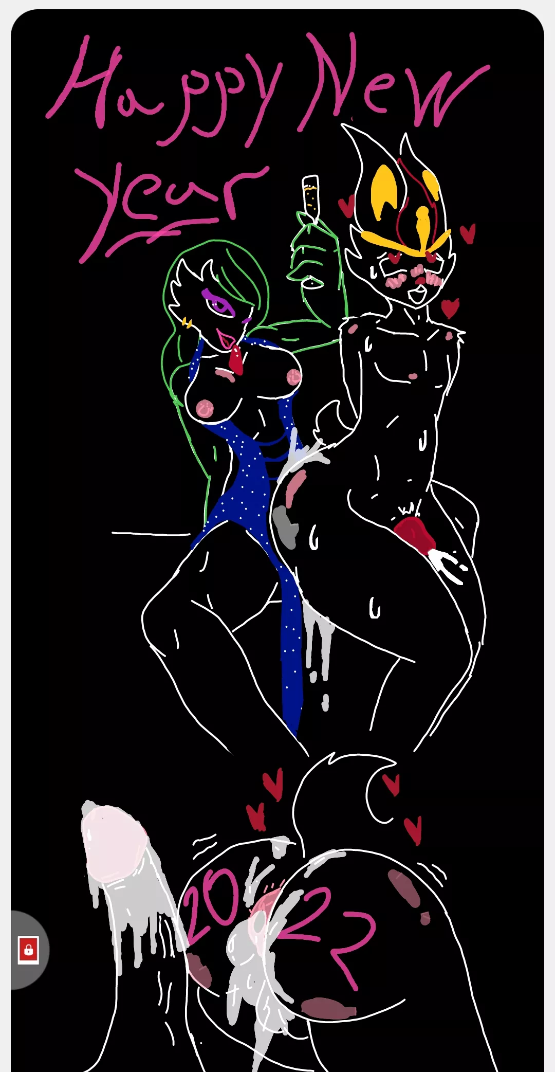 Luna & Cinder wish you all a happy new year. (I made this).