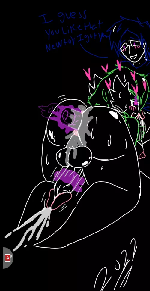 Luna loves her new toy Lucus got her. (I made this)