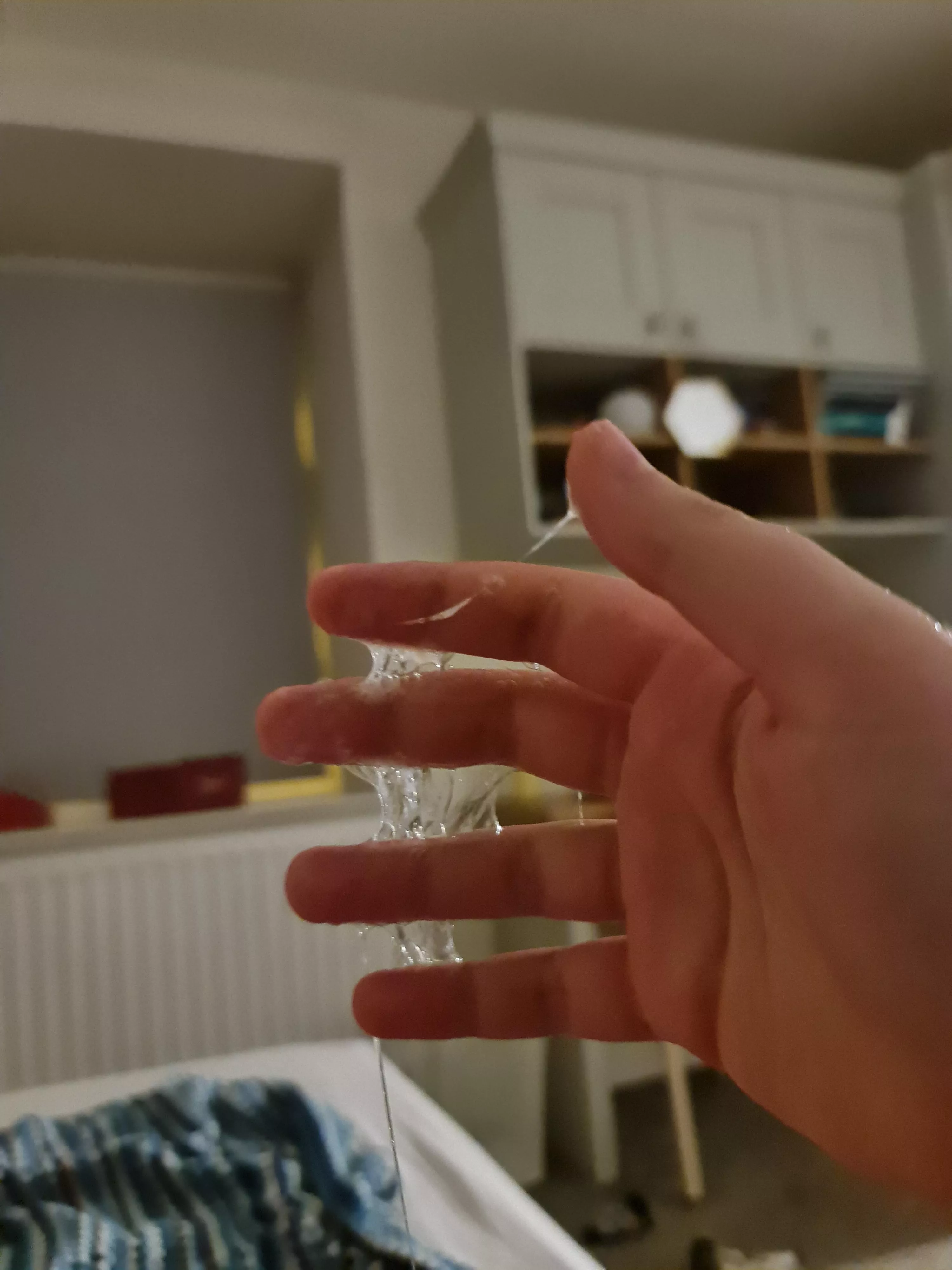 Ma'am says the sluttiest habit I've picked up since becoming hers is always using my mouth to clean up my mess, it is harder now I'm so needy and desperate that this has become a normal amount when I do get to touch 😳