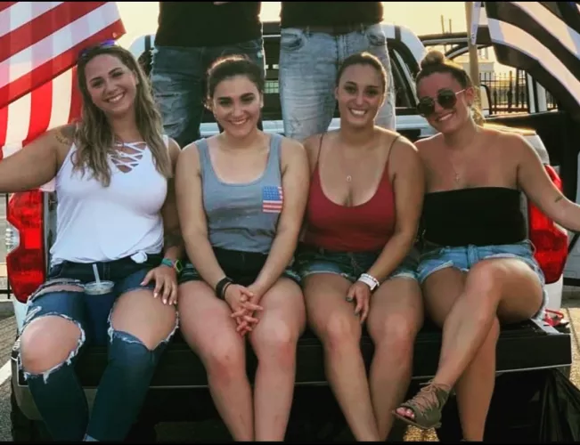 Macey, Alena, Alexis and Kelly. 4 friends having a night out, waiting for you to fill their soft, warm holes. Whose holes do you want?