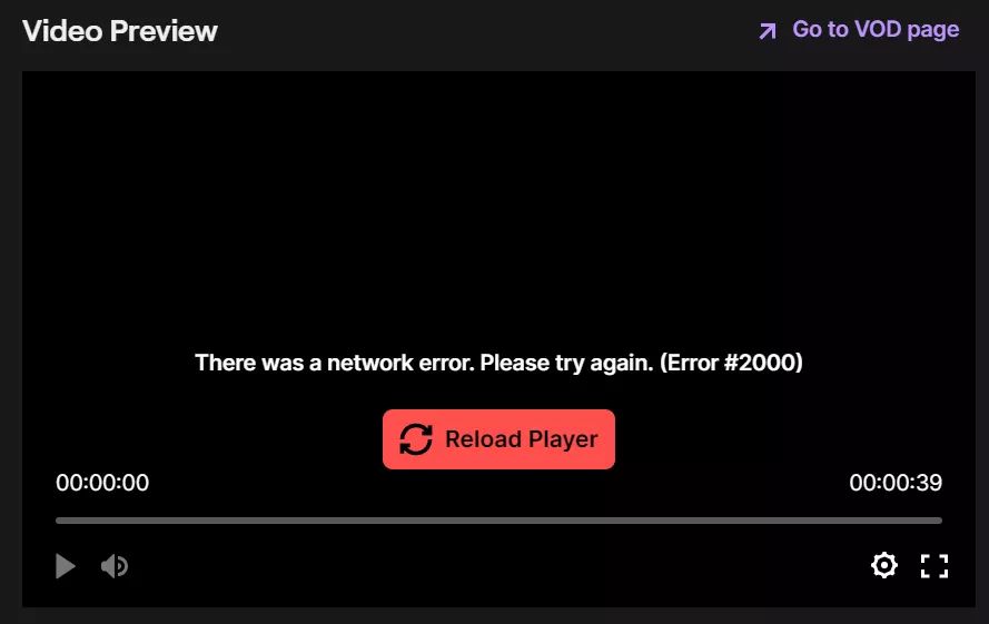 Made a highlight on an old stream of mine and get this whenever I or another person tries to play it... i've reloaded browser, cleared cache, turned off all adblockers and vpn's, etc. How do i fix this?