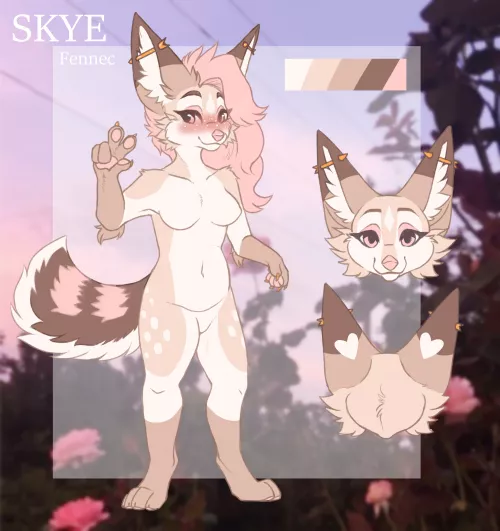 Made my fursona a new reference sheet! Meet Skye!