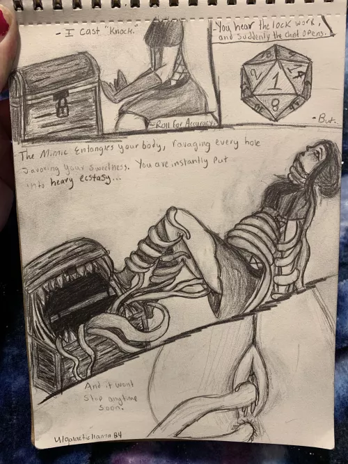 Mage gets an unlucky surprise attack by a lucky mimic! (GalacticLlama04) Mage gets an unlucky surprise attack by a lucky mimic! (GalacticLlama04)