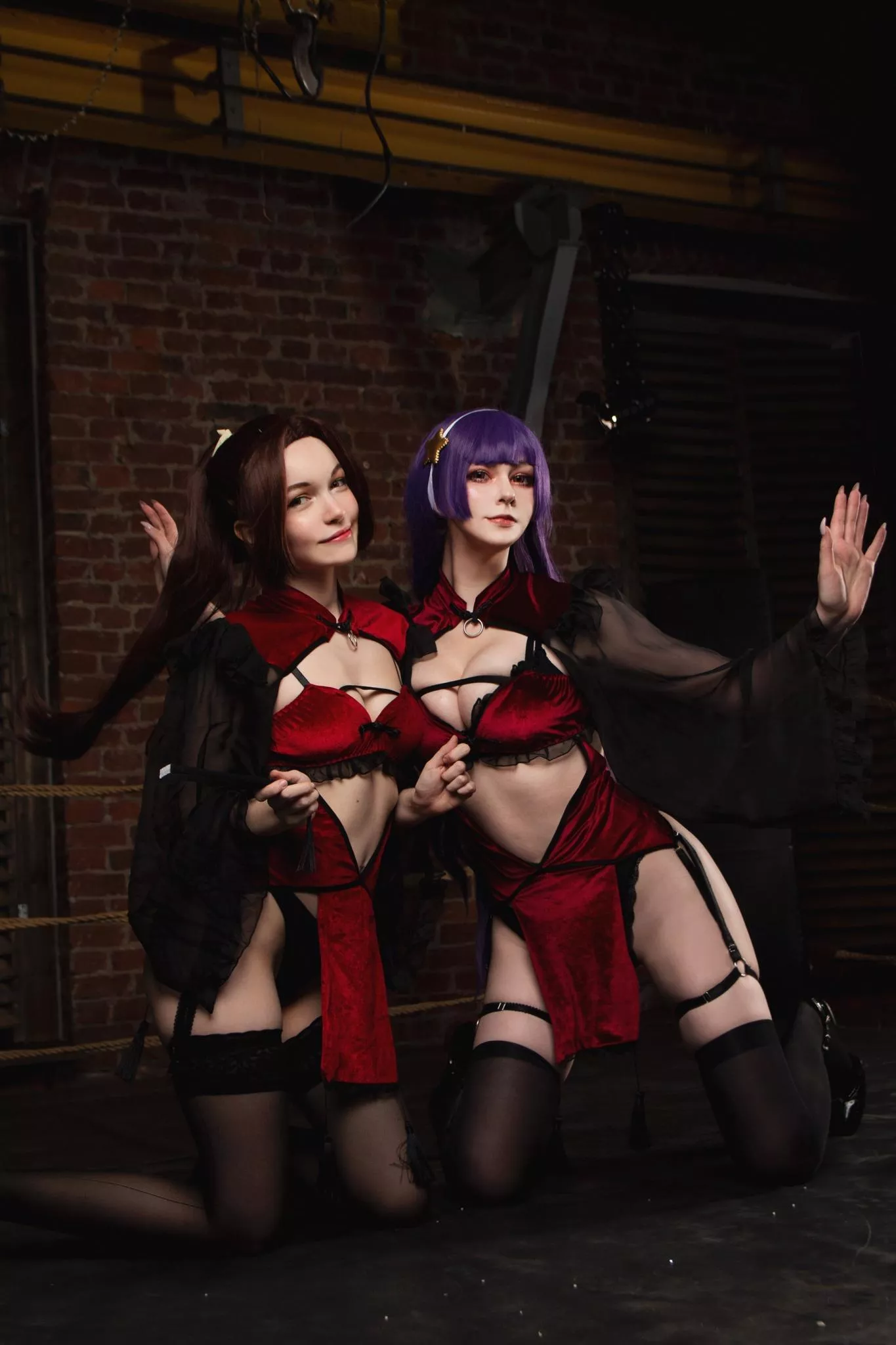 Mai and Athena from King of Fighters cosplay by Murrning_Glow and Kamelya-chan