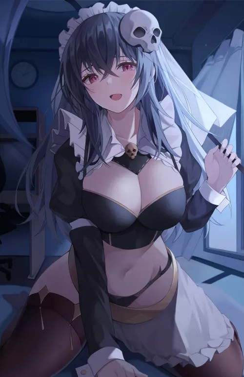 Maid crop top with scythe (sukusuku_1) [Original]