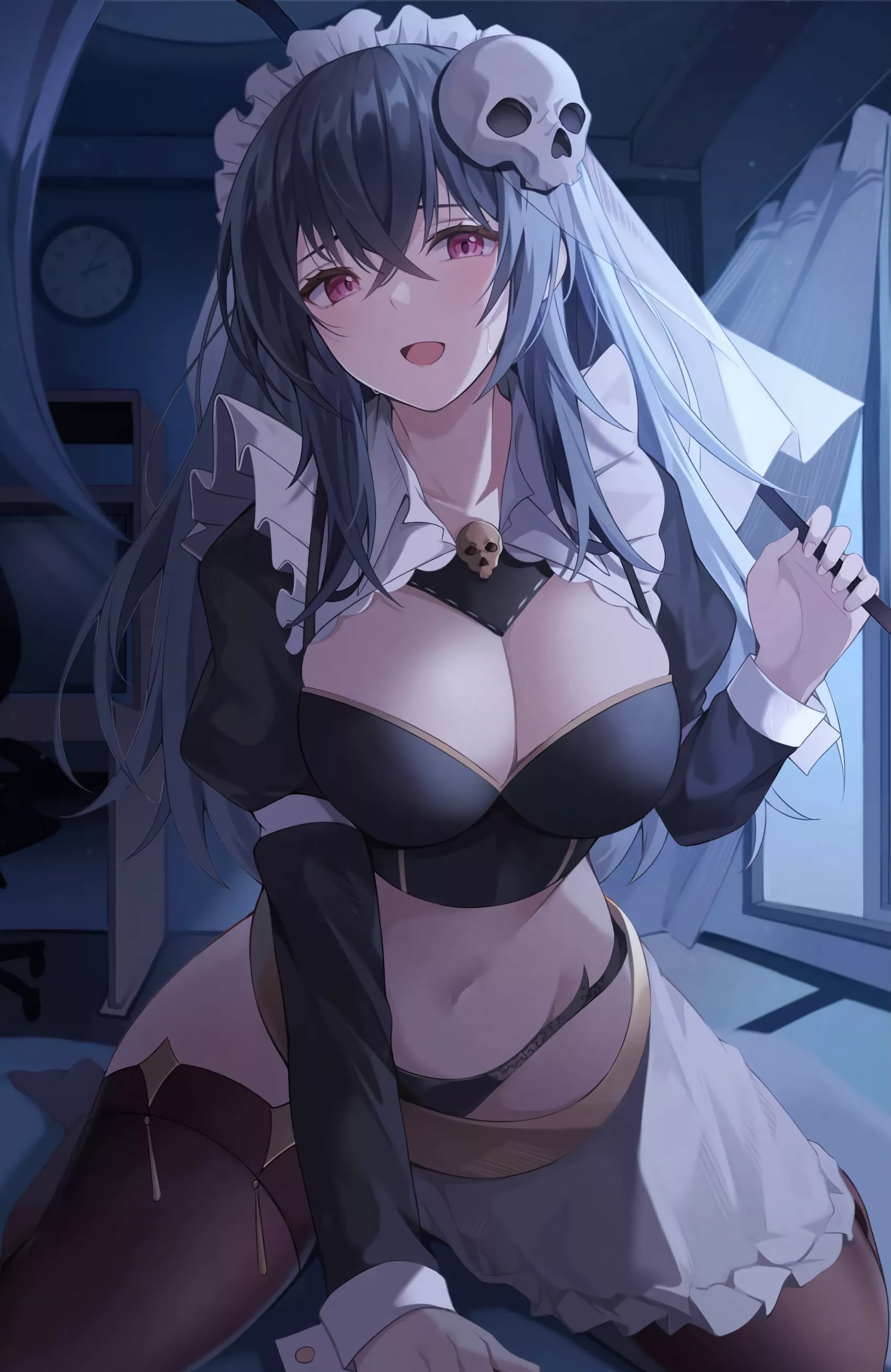 Maid crop top with scythe (sukusuku_1) [Original]