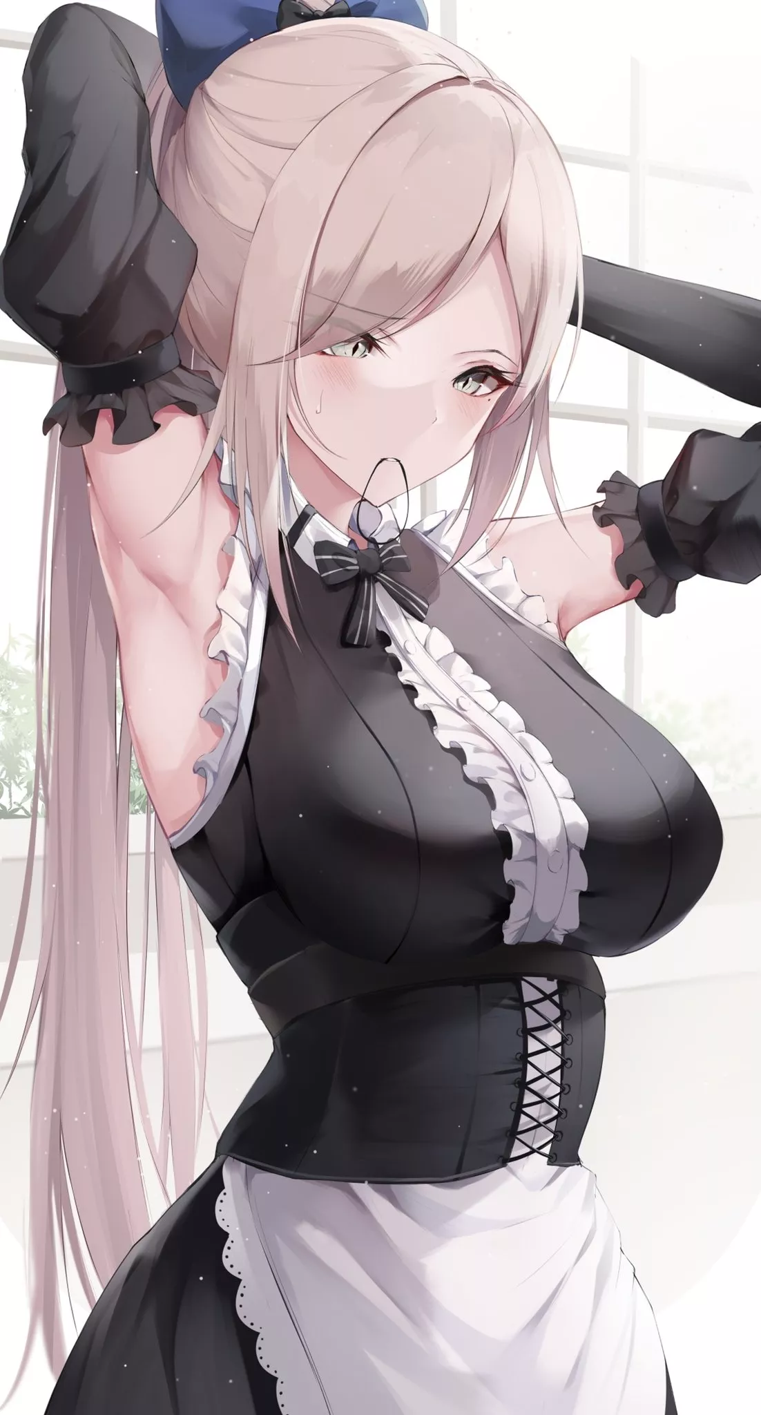 Maid tying her Hair Maid tying her Hair
