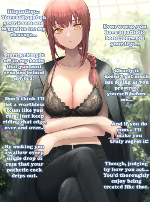 Makima looks at you with disgust... [Chainsaw Man][Femdom][Edging][CEI][CFNM] [F]