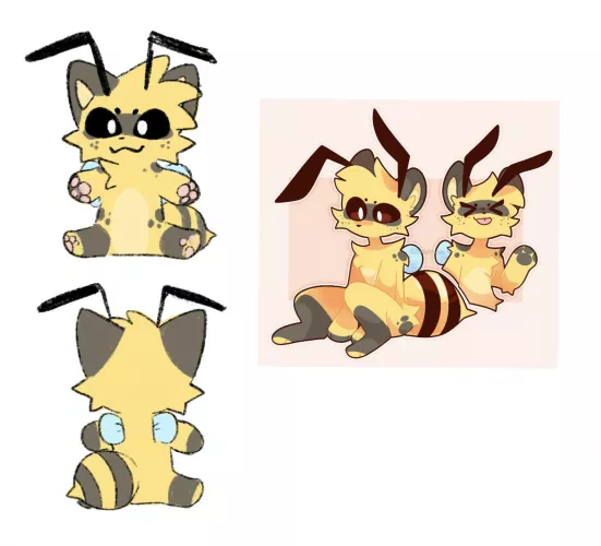 Marketable Plushie Beecat [ art by me @zestylemonss on twitter ]