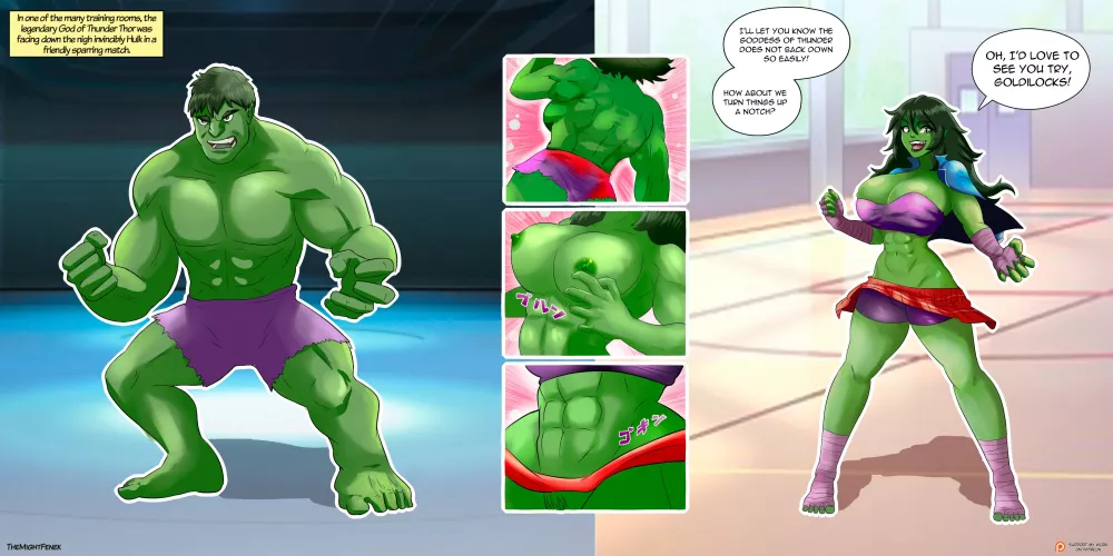 Marvel Heroes into Anime Girls 2: Hulk by TheMightFenek (MTF/TG)