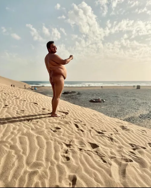 Maspalomas is a huge beach in gran canary, itโs clothing optional so one chooses what to wear and I choose sunscreen ๐