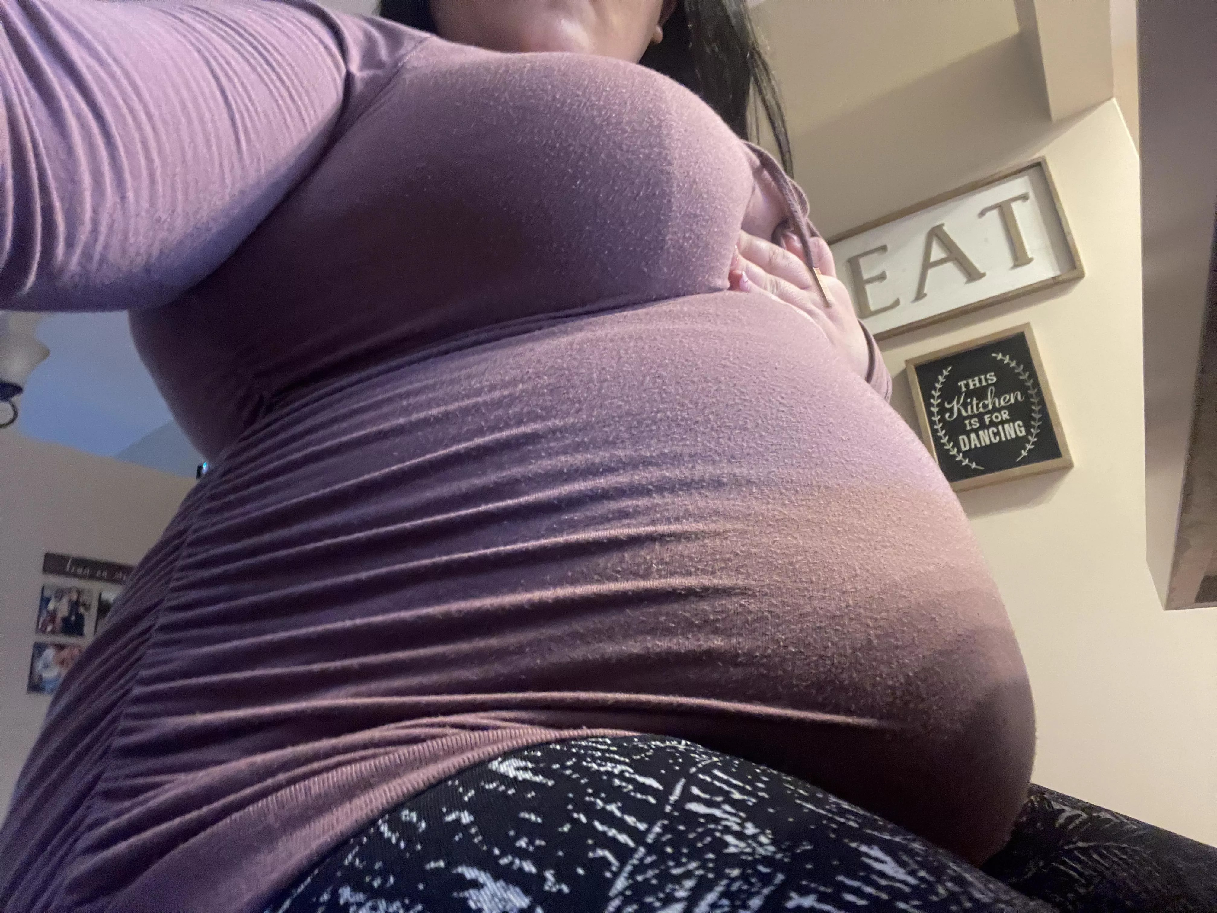 Maternity clothes are the only option now for this massive gut