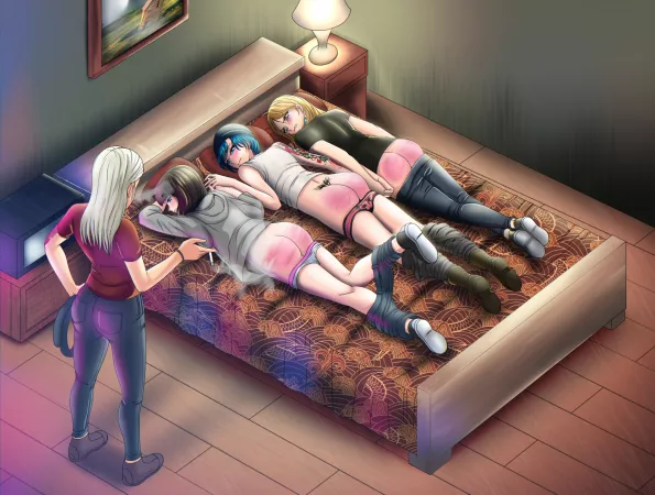 Max, Chloe and Rachel - Arcadia Baes have Spanked Bottoms (Juhuca)
