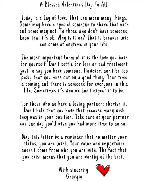 May this letter fill you all with love on Valentine's Day 😊🌹