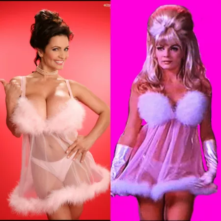 Maybe it's just me but Denise Milani is one of the lost Fembots from Austin Powers