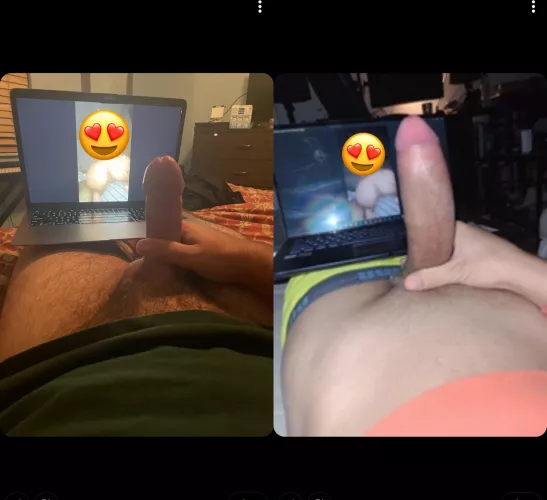 Me and my GF’s bull stroking to the same photo of her