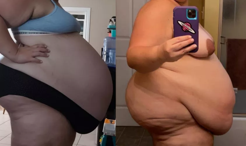 Me at 39 weeks vs 2 weeks later. Me at 39 weeks vs 2 weeks later.