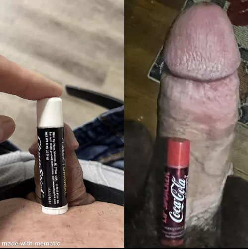 Me (left) vs r/AlfaWolfwood (right) chapstick comparison