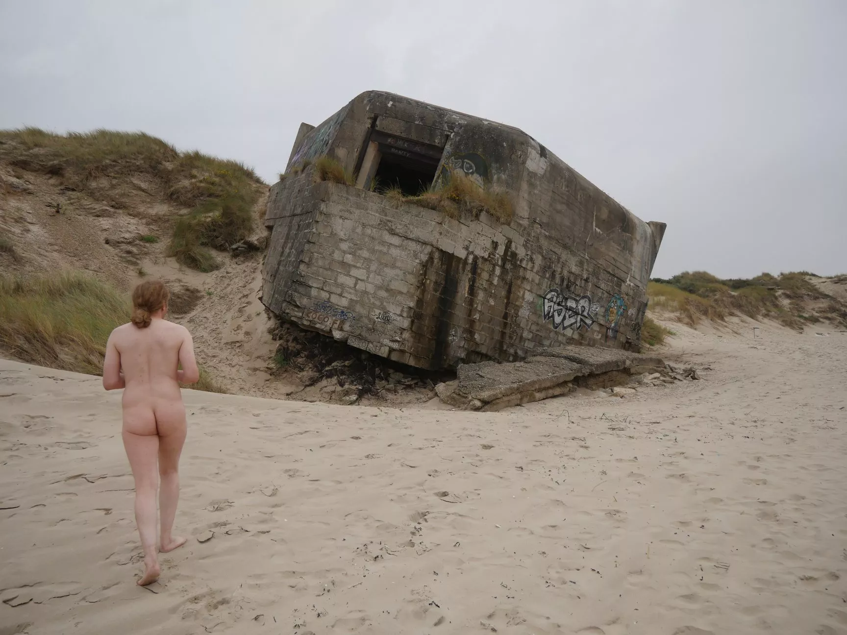 Me on a french nudist beach with a WW2 blockhaus Me on a french nudist beach with a WW2 blockhaus