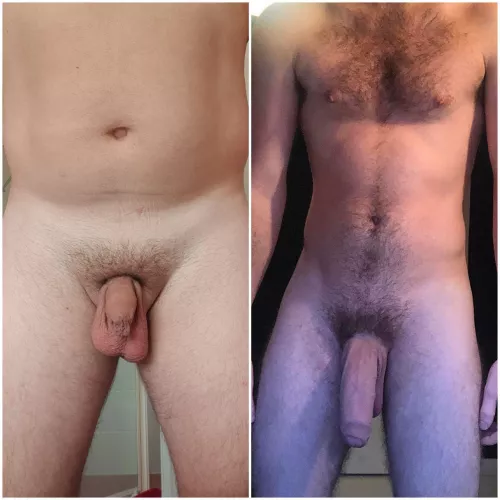Me on the right vs. my best mate I once told him if we could swap cocks for just one day I would never give it back to himπ€£