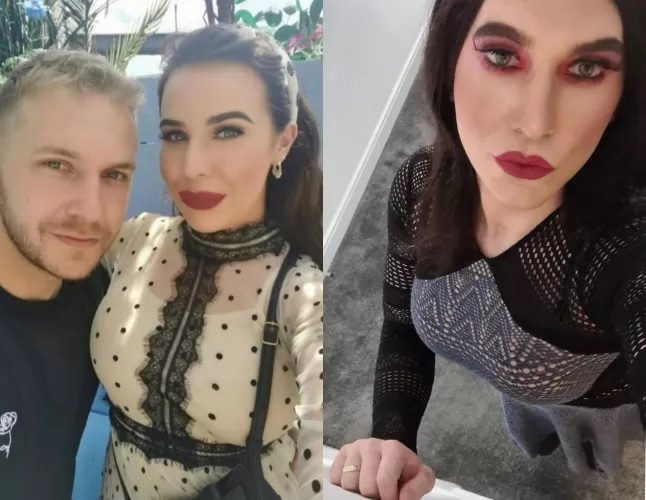 Me pictured happily with my wife.. starts watching sissy porn, ff 2 years and me pictured again looking more like a wife posting myself online for horny men... be careful what you wish for!!!