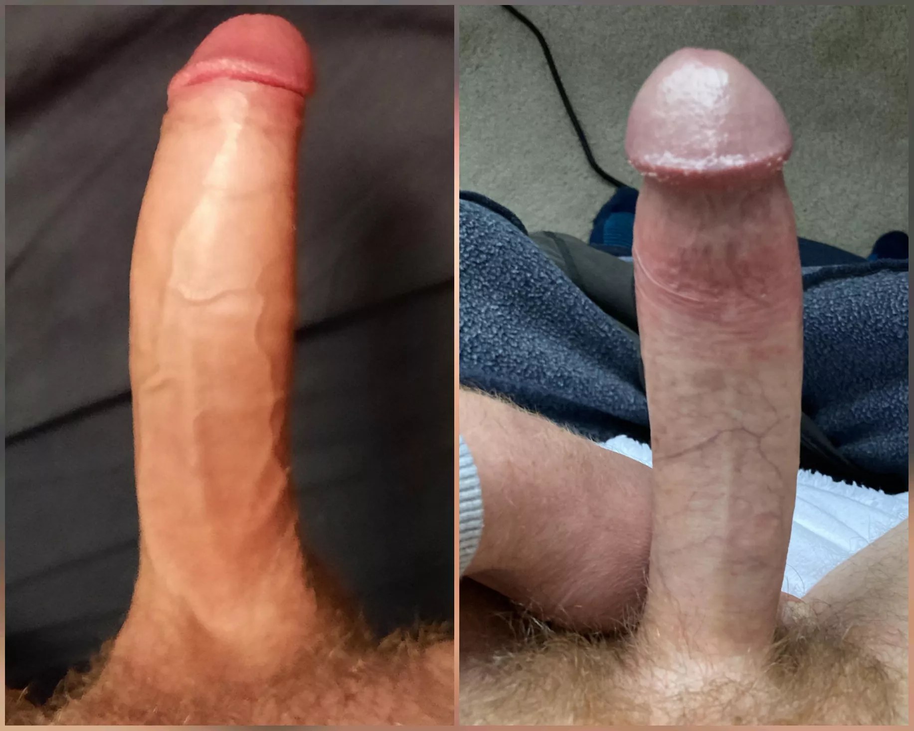 Me vs. @Gavin197978 compared 😁 I am slightly bigger in comparison to his huge dick