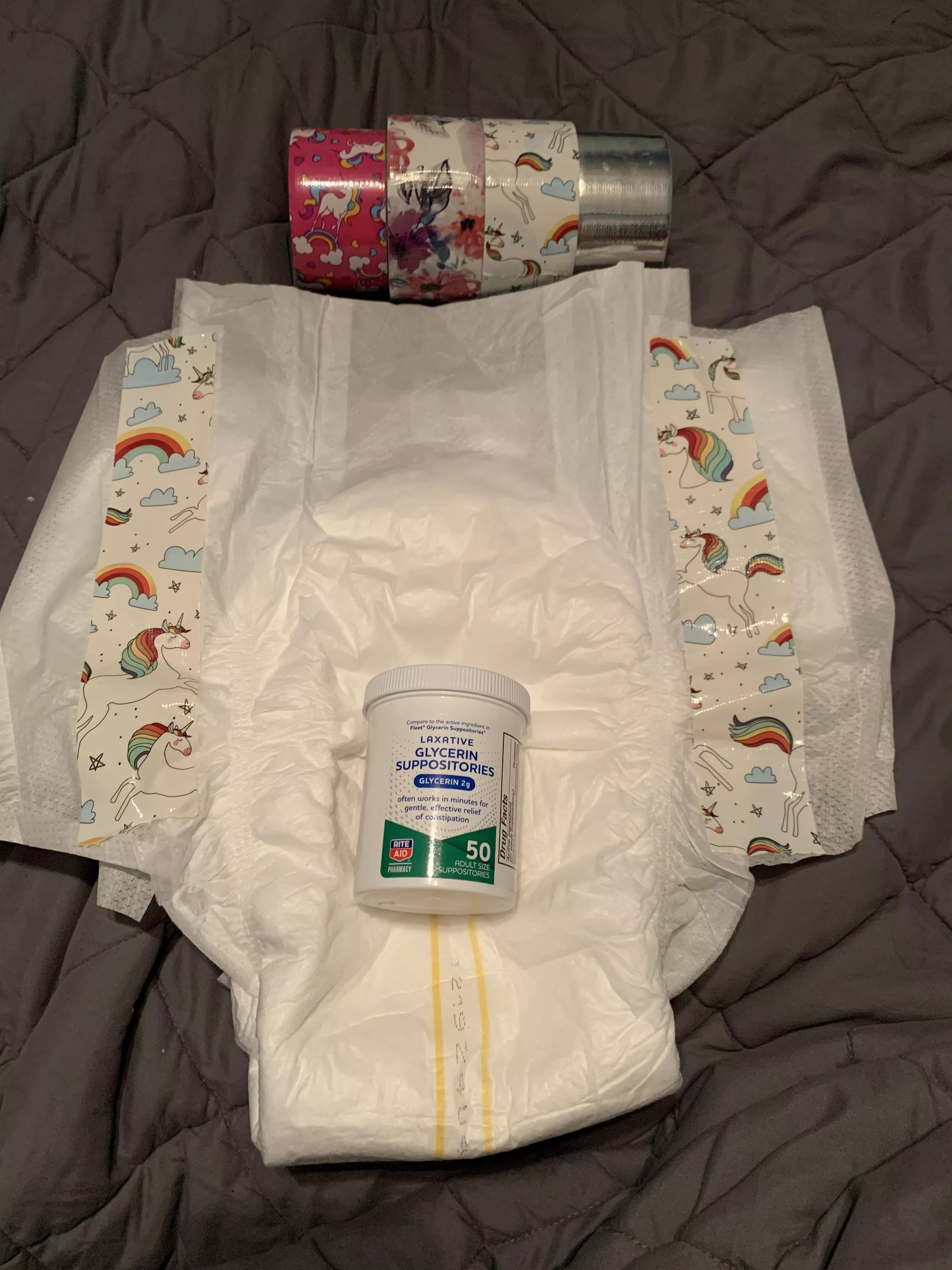 Medical diapers don’t have to be boring if you have duck tape😊