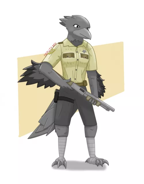 Meet my oc Cystal. She is a crow who is a county sheriff.