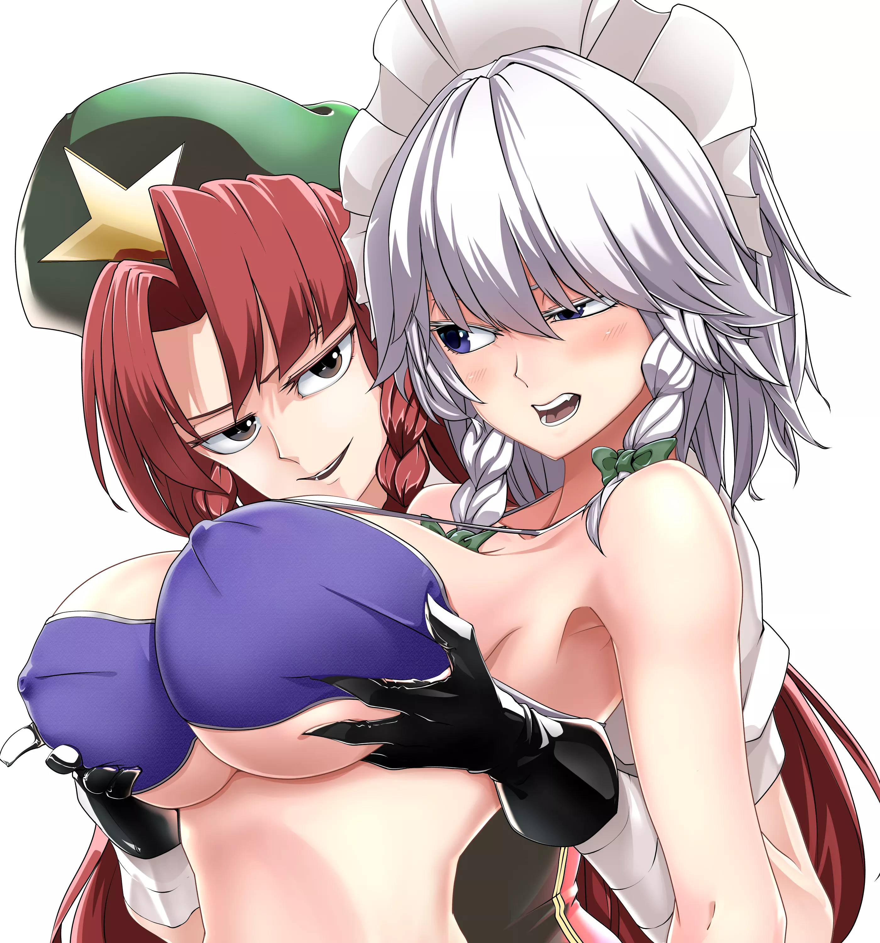 Meiling messing with Sakuya Meiling messing with Sakuya