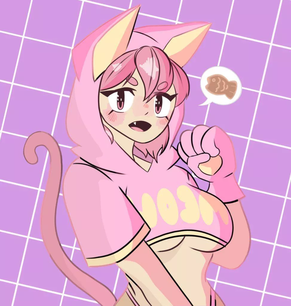 Meow cat girl art