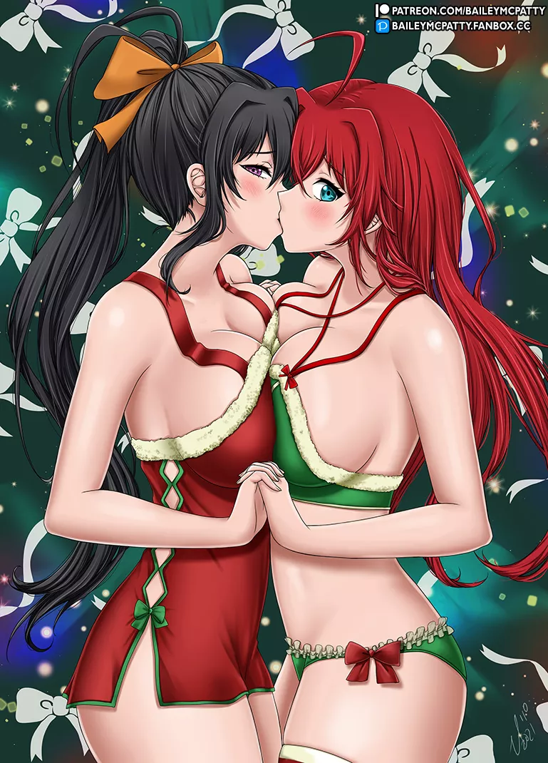 Merry Christmas and Happy Holidays! My Fanart of Akeno x Rias ❤️ [High School DxD]
