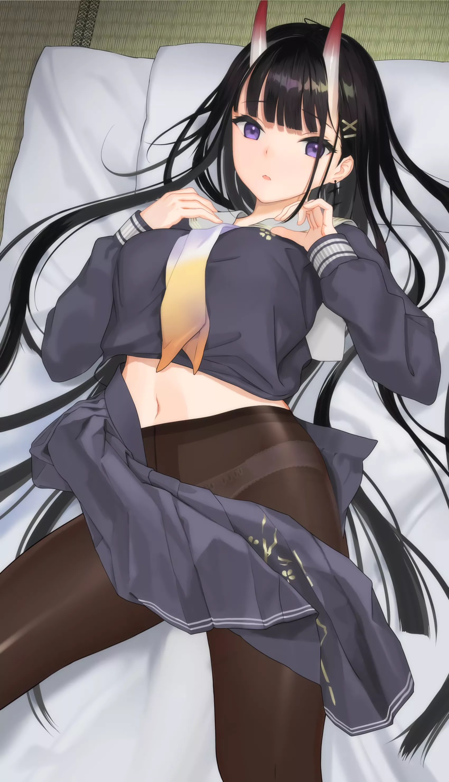 Midriff Noshiro and skirt slips (nanam_sk) [Azur Lane]