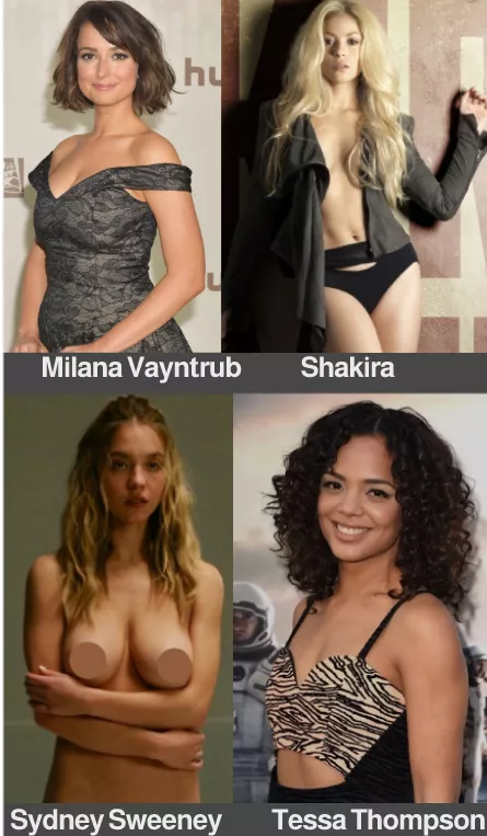 Milana Vayntrub vs. Shakira vs. Sydney Sweeney vs. Tessa Thompson