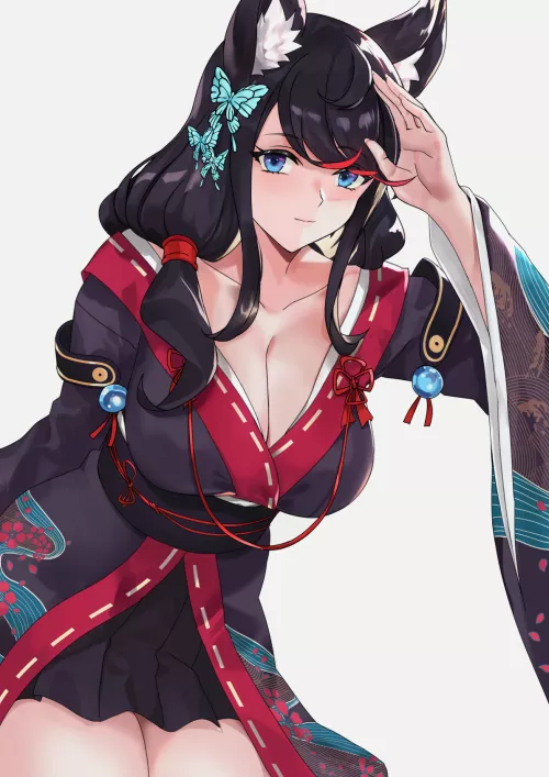 Milord? Where Are You Looking Right Now?~❤💙 (IJN Fusou, Azur Lane, Sakura Empire Faction)