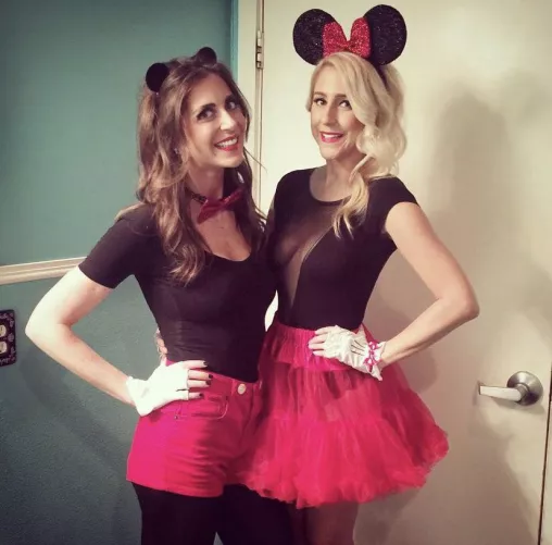 Minne looks best in a red dress