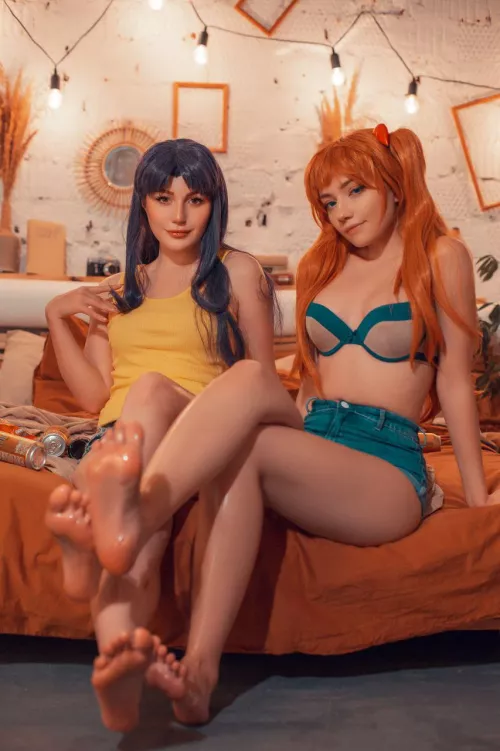 Misato and Asuka by Grusha and CarryKey