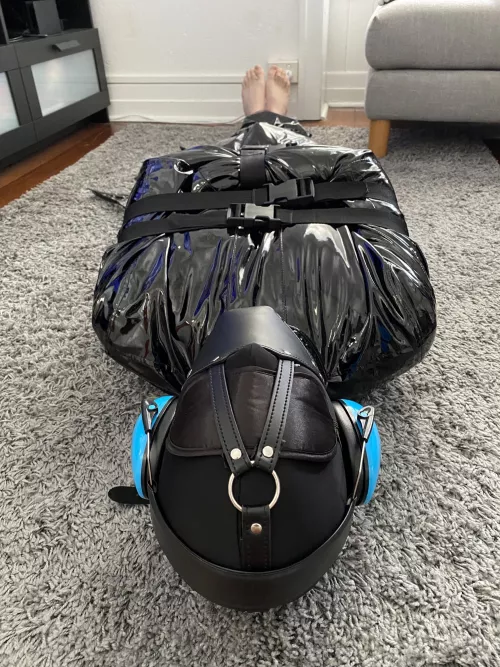 Mistress put me away so she could enjoy Saturday morning cartoons in peace.