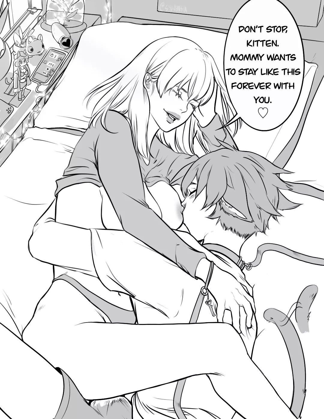 Mommy and her kitten [OC]