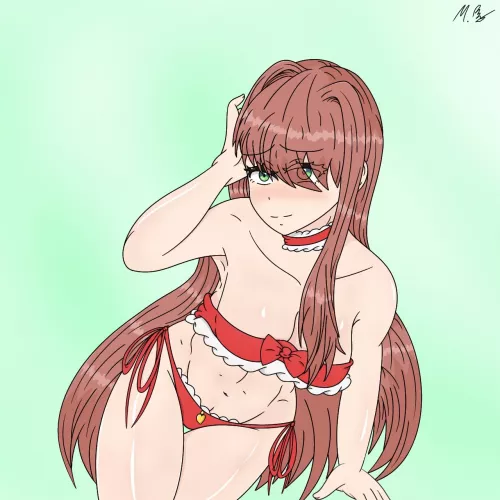 Monika's gift to you (art by MoldyBagelHere on twitter)