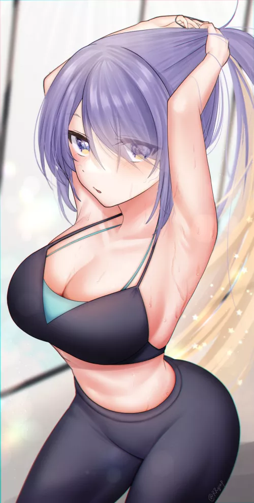 Moona's assets are accented perfectly in workout attire Moona's assets are accented perfectly in workout attire
