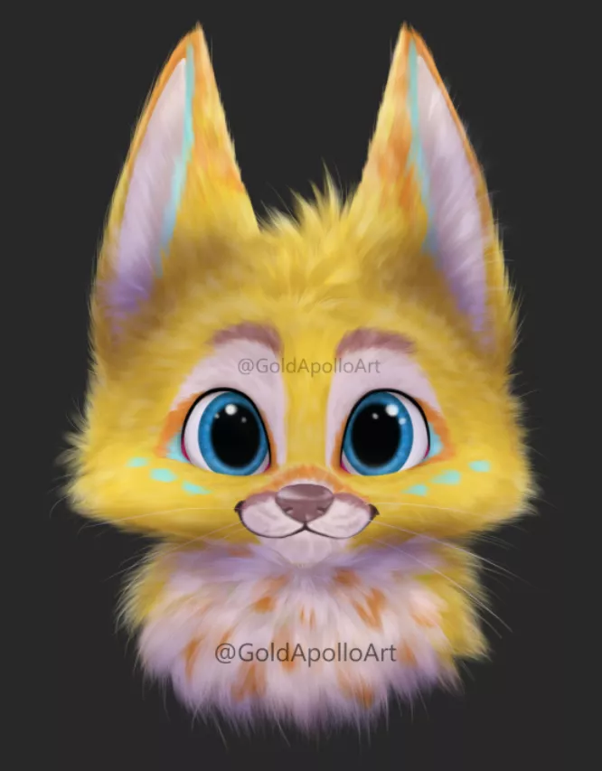 More floof practice! Thinking of turning this into a YCH? 💛 ( twitter : @GoldApolloArt )