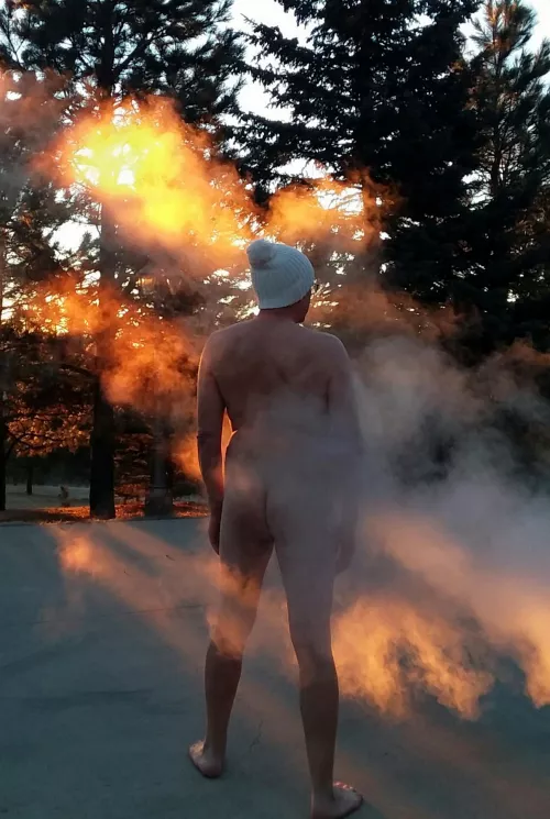 Morning glow at minus 5 F.