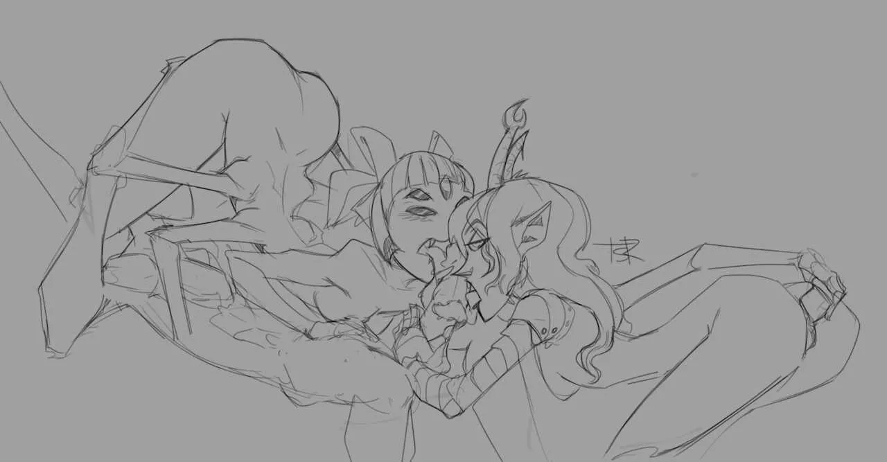 Muffet and Vriska giving a double blowjob (LordOfGazelles) Muffet and Vriska giving a double blowjob (LordOfGazelles)