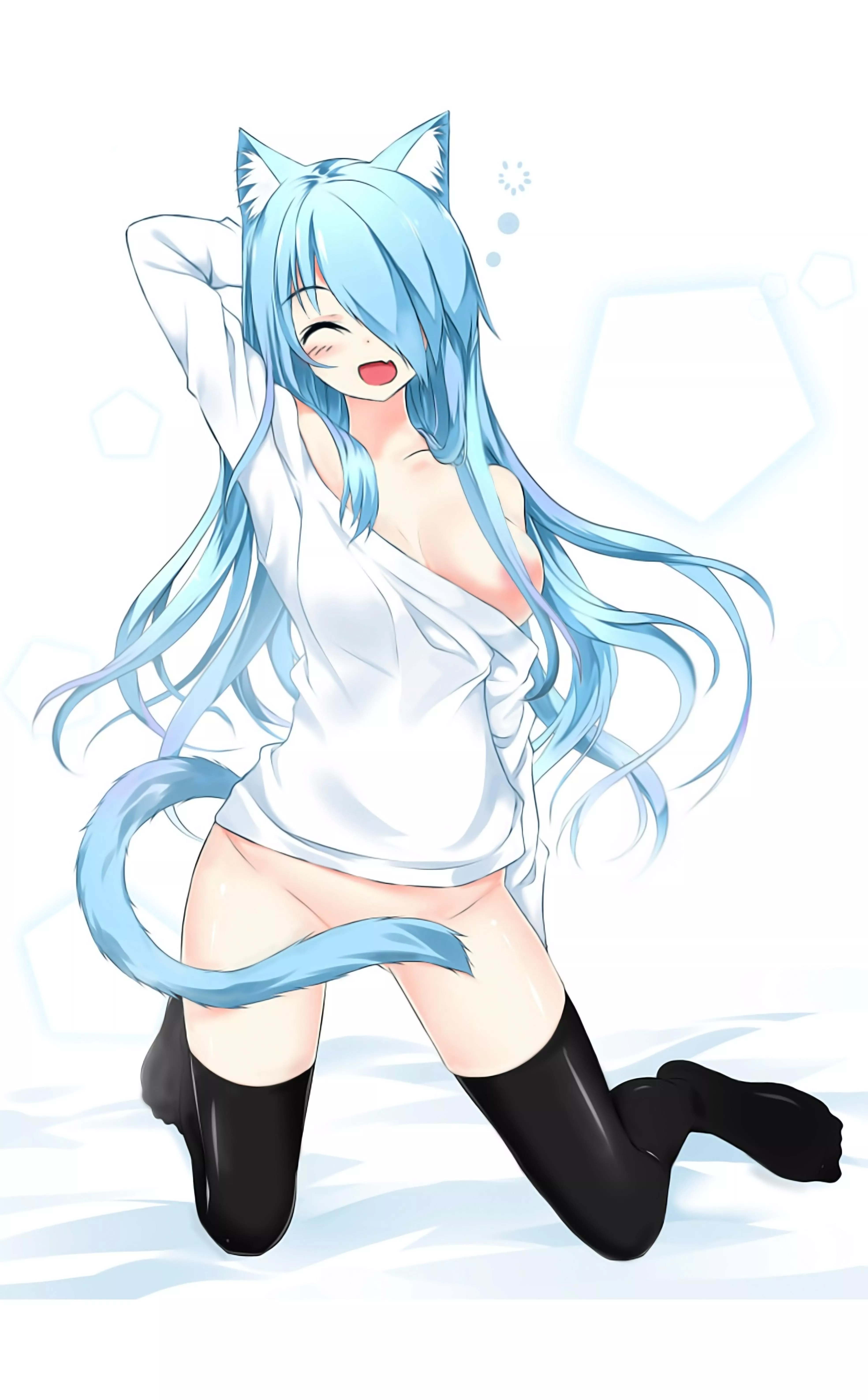 Blue haired hentai girl фото 23