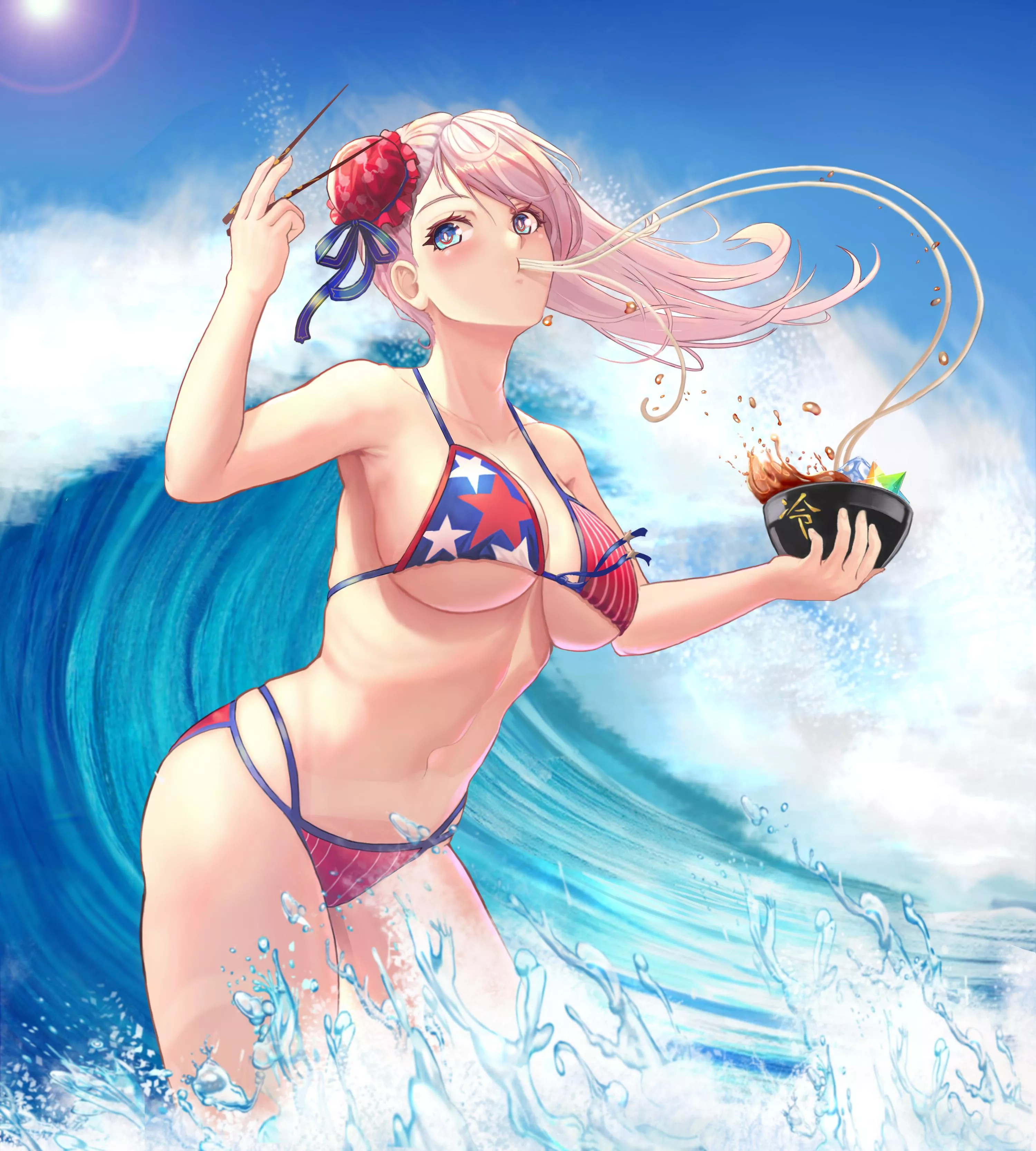 Musashi having Lunch at the Beach Musashi having Lunch at the Beach