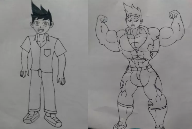 Muscle growth boy