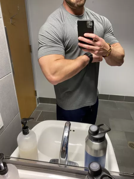 My 2XL shirt canโt control these guns My 2XL shirt canโt control these guns